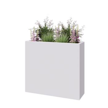 Fibreglass planter - Rectangle - 90 x 25 x 80 cm - RAL9010 matt (white) - With bottom