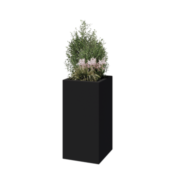 Fibreglass planter - Square - 40 x 40 x 80 cm - RAL7021 matt (black grey) - With bottom
