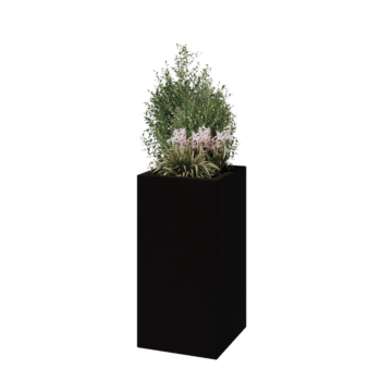 Fibreglass planter - Square - 40 x 40 x 80 cm - RAL9005 matt (black) - With bottom