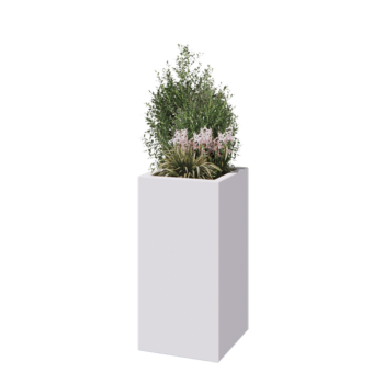 Fibreglass planter - Square - 40 x 40 x 80 cm - RAL9010 matt (white) - With bottom