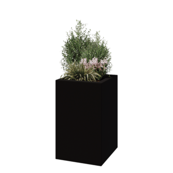 Fibreglass planter - Square - 50 x 50 x 80 cm - RAL9005 matt (black) - With bottom