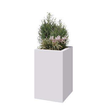 Fibreglass planter - Square - 50 x 50 x 80 cm - RAL9010 matt (white) - With bottom