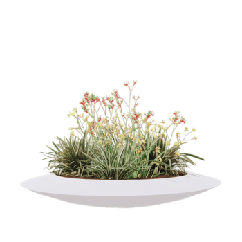 Fibreglass planter - Bowl - Ø 120 x 20 cm - RAL9010 matt (white) - With bottom