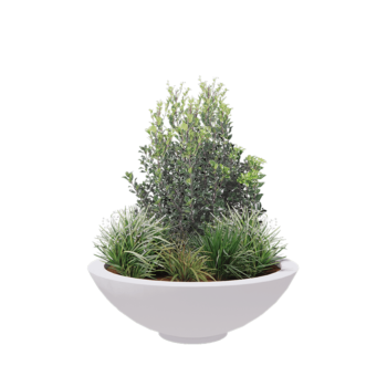 Fibreglass planter - Bowl - Ø 120 x 40 cm - RAL9010 matt (white) - With bottom