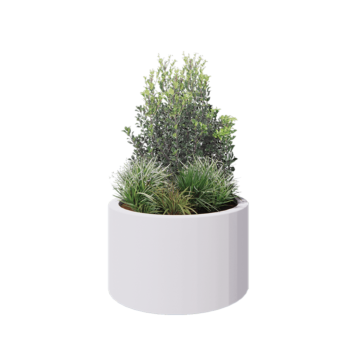 Fibreglass planter - Round - Ø 100 x 60 cm - RAL9010 matt (white) - With bottom