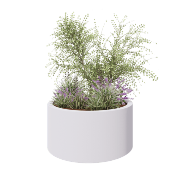 Fibreglass planter - Round - Ø 120 x 60 cm - RAL9010 matt (white) - With bottom