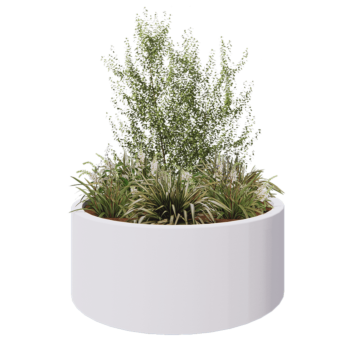 Fibreglass planter - Round - Ø 150 x 60 cm - RAL9010 matt (white) - With bottom