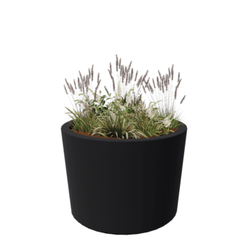 Fibreglass planter - Cone - Ø 120 x 80 cm - RAL7021 matt (black grey) - With bottom