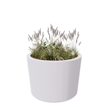 Fibreglass planter - Cone - Ø 120 x 80 cm - RAL9010 matt (white) - With bottom