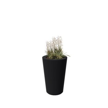 Fibreglass planter - Cone - Ø 55 x 76 cm - RAL7021 matt (black grey) - With bottom