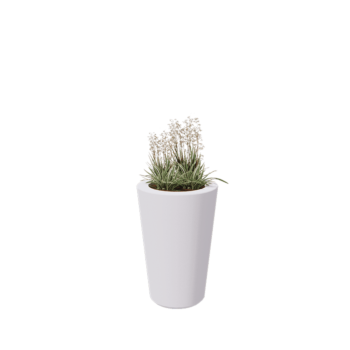 Fibreglass planter - Cone - Ø 55 x 76 cm - RAL9010 matt (white) - With bottom