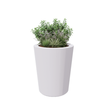 Fibreglass planter - Cone - Ø 89 x 100 cm - RAL9010 matt (white) - With bottom