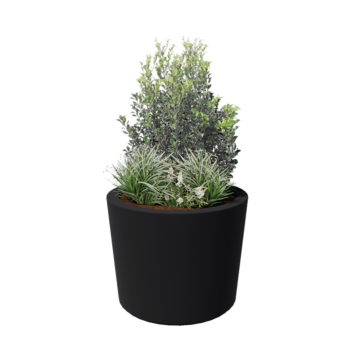 Fibreglass planter - Cone - Ø 95 x 70 cm - RAL7021 matt (black grey) - With bottom