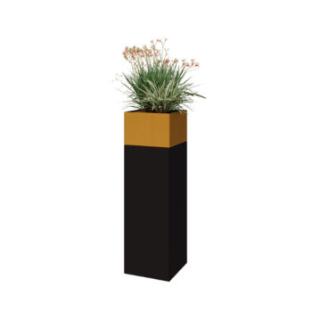 Planter set North Carolina black & gold 30 x 30 x 100 cm