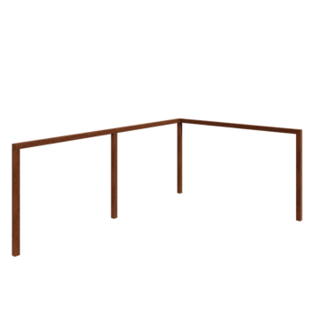 Corten steel pergola - Corner - 600 x 412 x 242 cm - Without concrete base