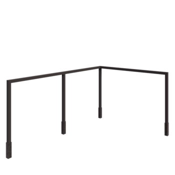 Steel pergola - Corner - 600 x 412 x 230 cm - RAL7016 matt (anthracite grey) - With concrete base