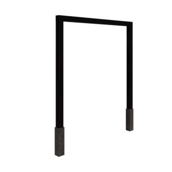 Steel pergola - Straight - 250 x 230 cm - RAL9005 matt (black) - With concrete base