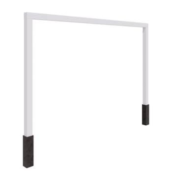 Steel pergola - Straight - 400 x 230 cm - RAL9005 matt (white) - With concrete base