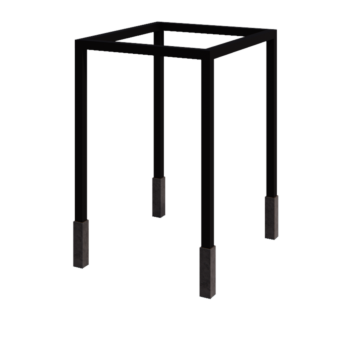 Steel pergola - Square - 224 x 200 x 230 cm - RAL9005 matt (black) - With concrete base