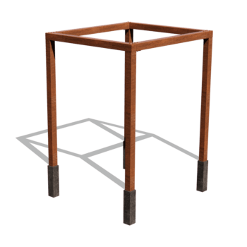 Corten steel pergola square setup 224 x 200 cm