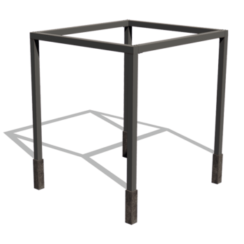 Powder-coated steel pergola square setup 274 x 250 cm