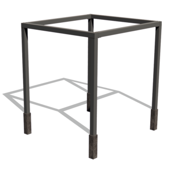 Steel pergola - Square - 274 x 250 x 230 cm - RAL9005 matt (black) - With concrete base