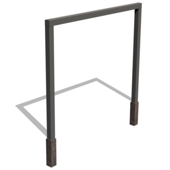 Steel pergola - Straight - 300 x 230 cm - RAL9005 matt (black) - Without concrete base