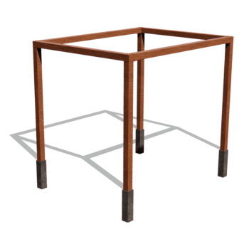 Corten steel pergola square setup 324 x 250 cm