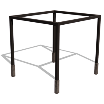 Steel pergola - Square - 324 x 300 x 230 cm - RAL9005 matt (black) - Without concrete base
