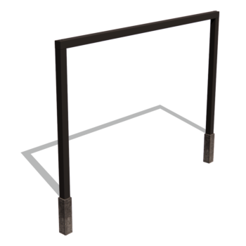 Steel pergola - Straight - 400 x 230 cm - RAL9005 matt (black) - Without concrete base