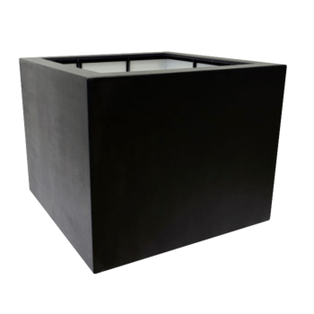 Fibreglass planter - Square - 100 x 100 x 80 cm - RAL9005 matt (black) - With bottom