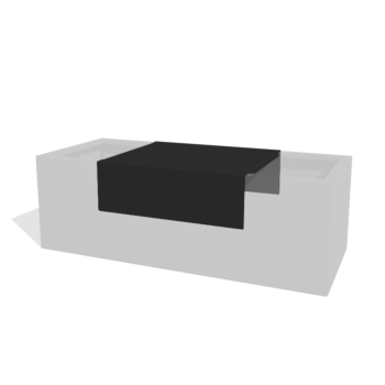 Powder coated steel platform for planter 60 x 51 x 20 cm