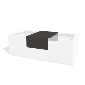 Powder coated steel platform for planter 40 x 61 x 20 cm