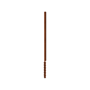 Corten steel garden fence H end post with support pin 190 x 6 x 6 cm