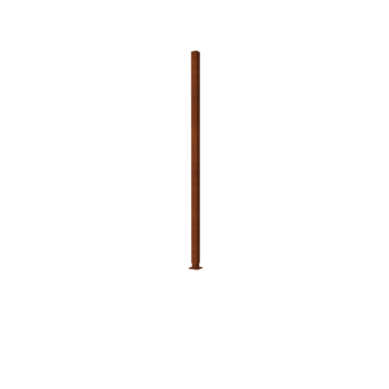 Corten steel garden fence H intermediate post with base plate 190 x 6 x 6 cm