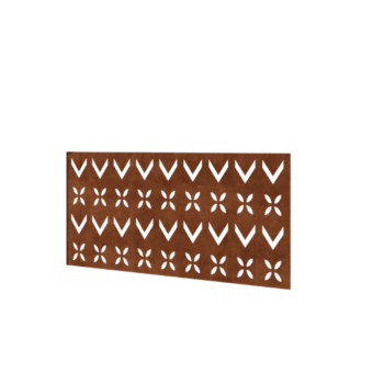 Corten steel garden fence H panel V 120 x 63,3 cm