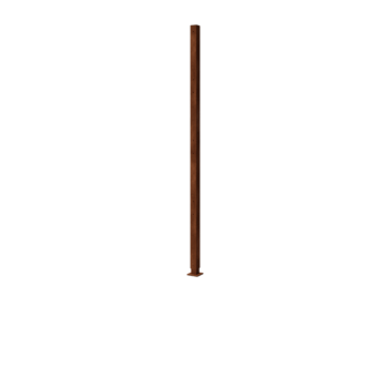 Corten steel fence H - End post with base plate - 190 x 6 x 6 cm - For 4x Panel 47,5 cm