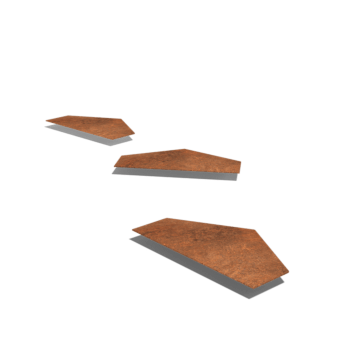 Corten steel stepping stone Hexagon HV 50