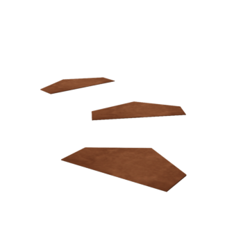 Corten steel stepping stone - Hexagon half V - 43 x 25 cm