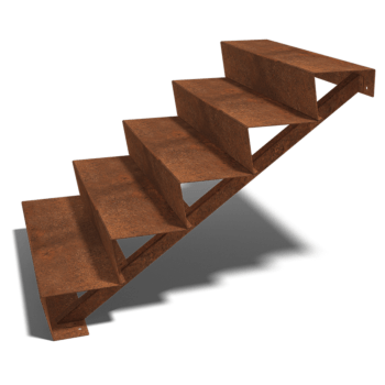 Corten steel stairs New York 5-step (width 120 cm)
