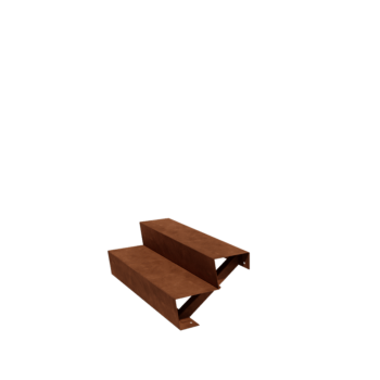 Corten steel stairs New York 2-step (width 100 cm)