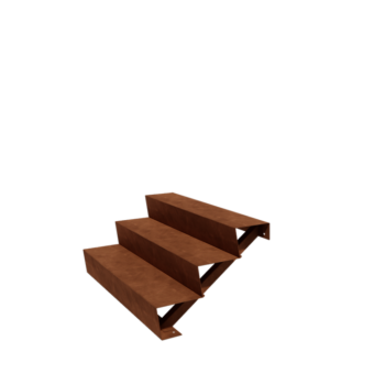 Corten steel stairs New York 3-step (width 120 cm)