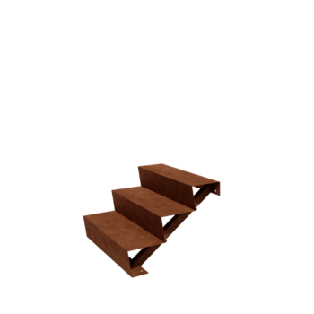 Corten steel stairs New York 3-step (width 80 cm)