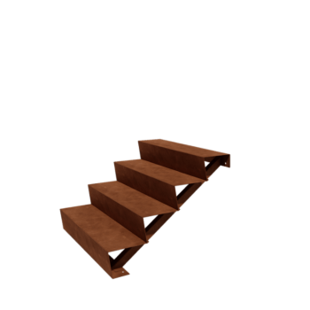 Corten steel stairs New York 4-step (width 100 cm)