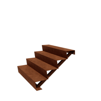 Corten steel stairs New York 4-step (width 120 cm)