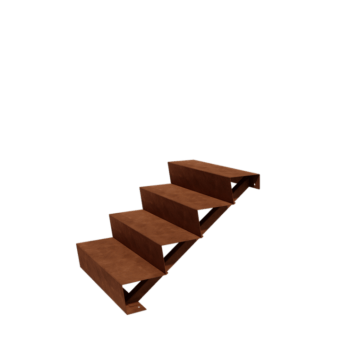 Corten steel stairs New York 4-step (width 80 cm)
