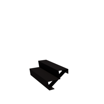 Black steel stairs New York 2-step (width 100 cm)