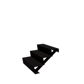 Black steel stairs New York 3-step (width 80 cm)