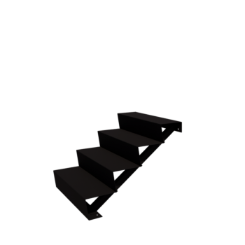Black steel stairs New York 4-step (width 80 cm)