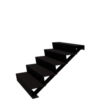 Black steel stairs New York 5-step (width 100 cm)